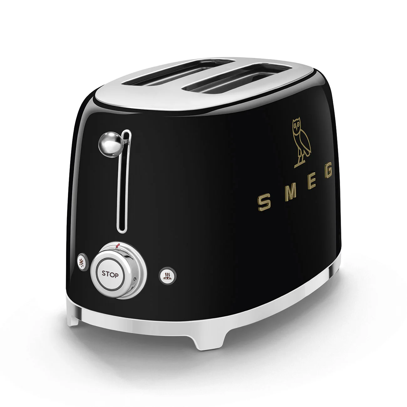 SMEG x OVO 2-Slice Electric Toaster (Black and Gold) - Image 2