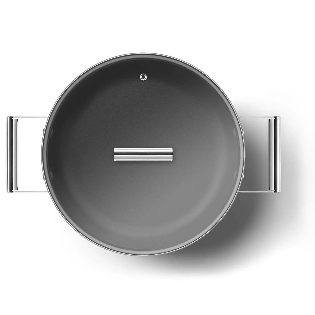 SMEG Deep Skillet with Lid 30cm (Cream) - Image 3