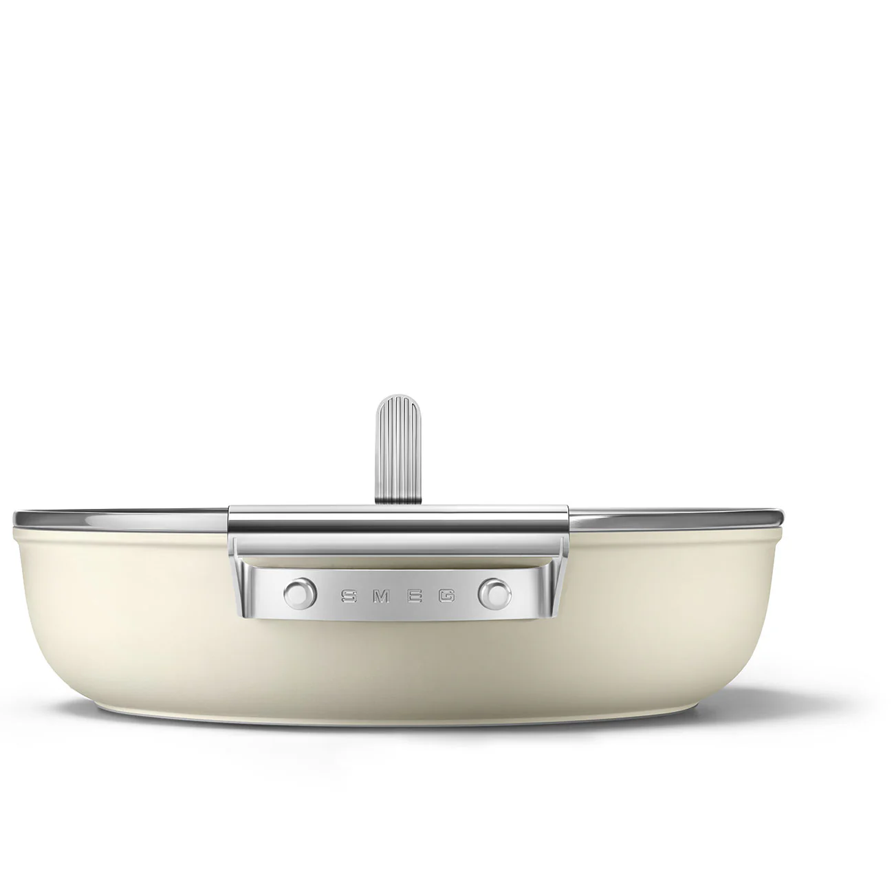SMEG Deep Skillet with Lid 30cm (Cream) - Image 7
