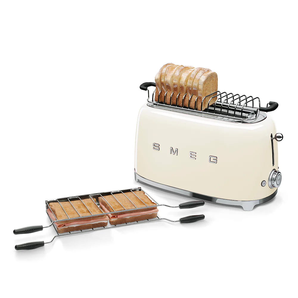 SMEG 4-Slice 2 Long Slots Electric Toaster (Cream) - Image 3