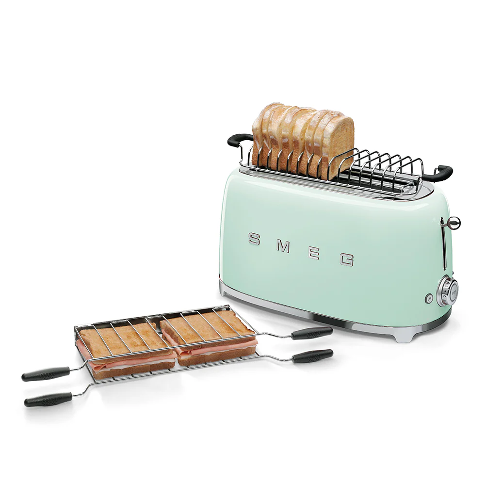SMEG 4-Slice 2 Long Slots Electric Toaster (Pastel Green) - Image 3