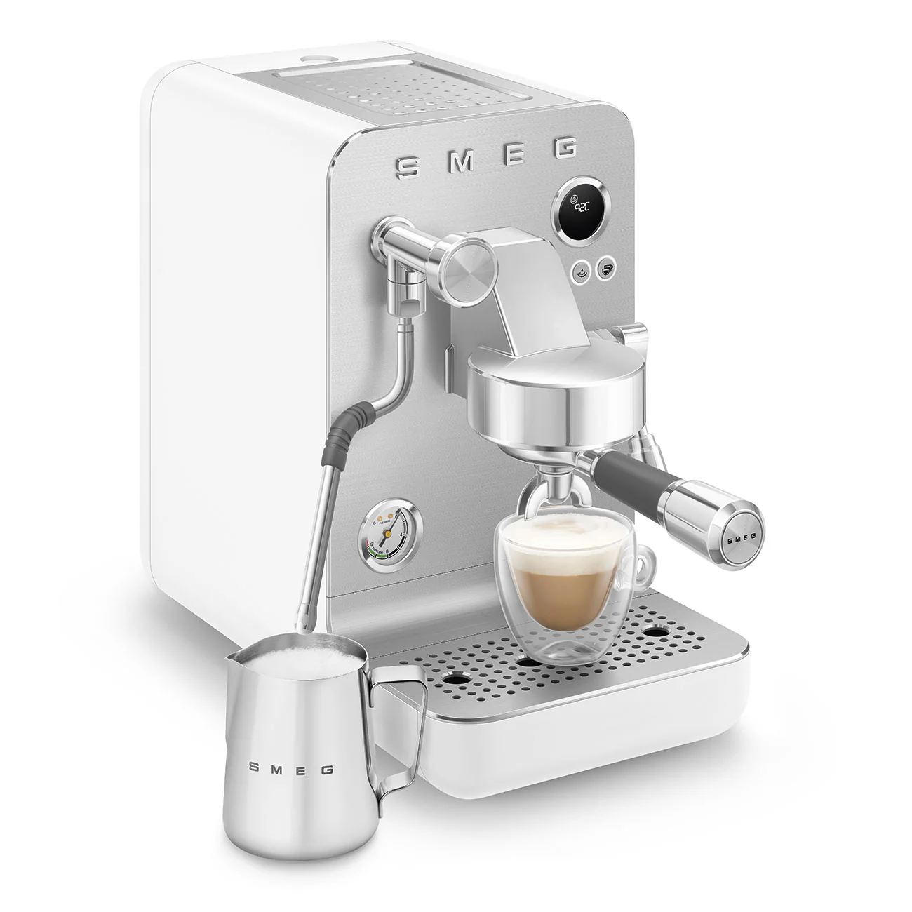 SMEG Mini Pro Manual Espresso Coffee Machine (White Matte) - Image 14