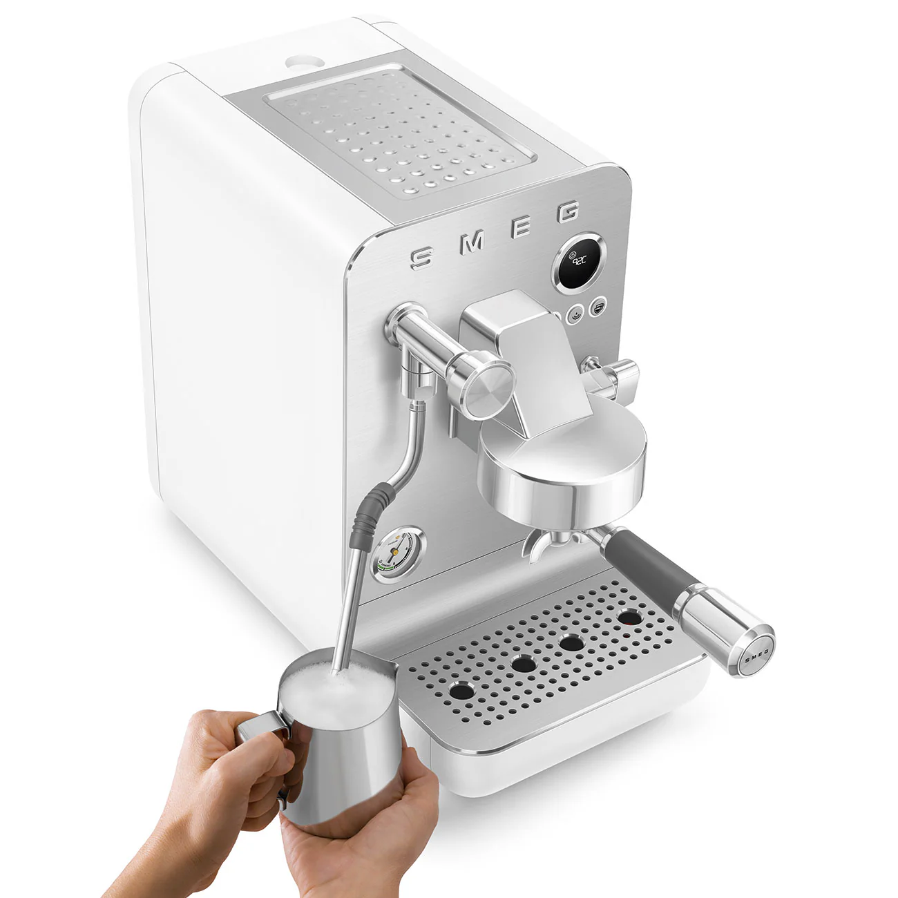 SMEG Mini Pro Manual Espresso Coffee Machine (White Matte) - Image 15
