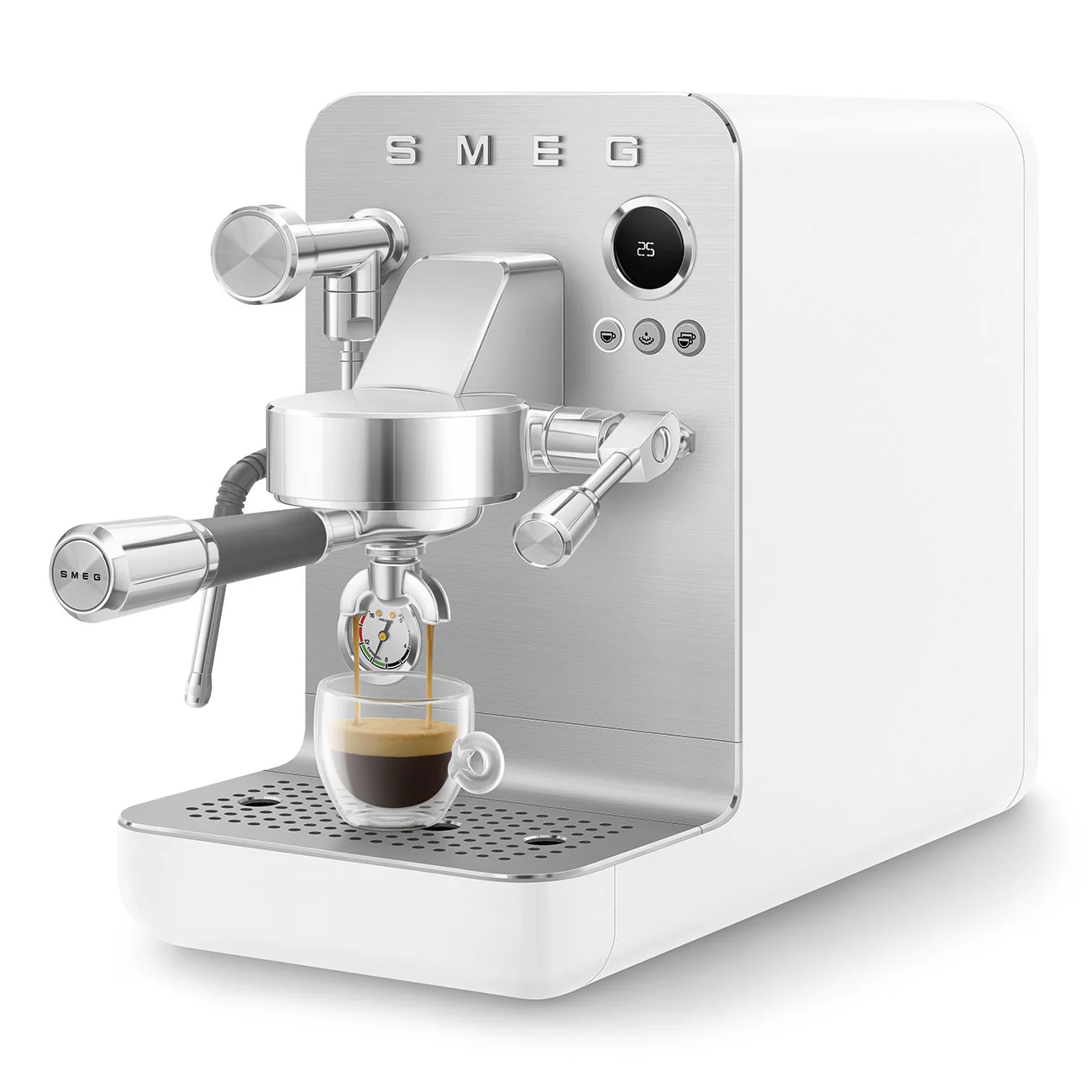 SMEG Mini Pro Manual Espresso Coffee Machine (White Matte) - Image 17