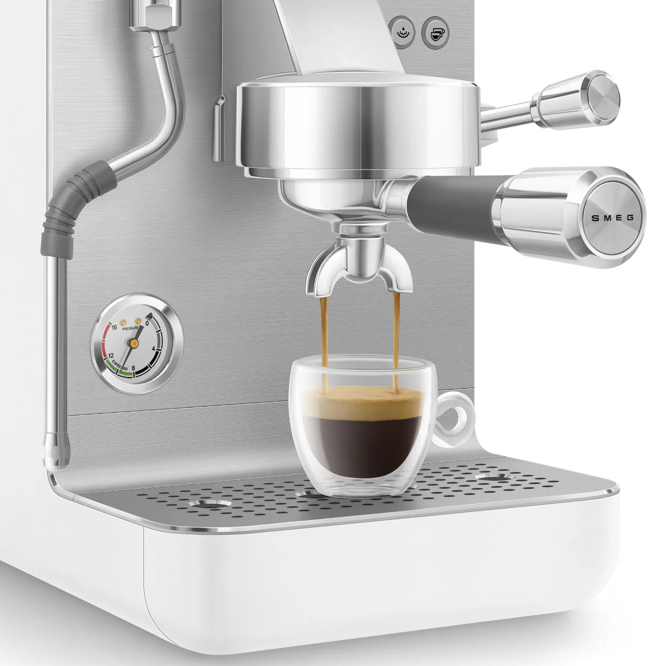 SMEG Mini Pro Manual Espresso Coffee Machine (White Matte) - Image 18