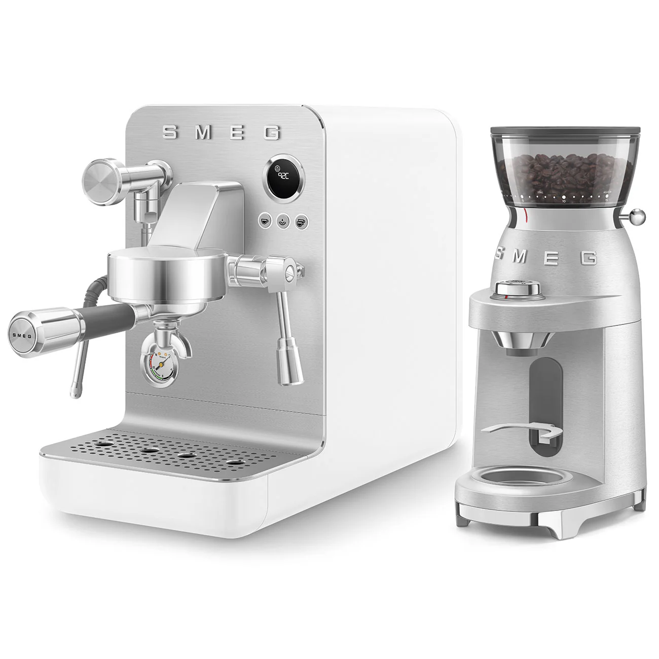 SMEG Mini Pro Manual Espresso Coffee Machine (White Matte) - Image 23