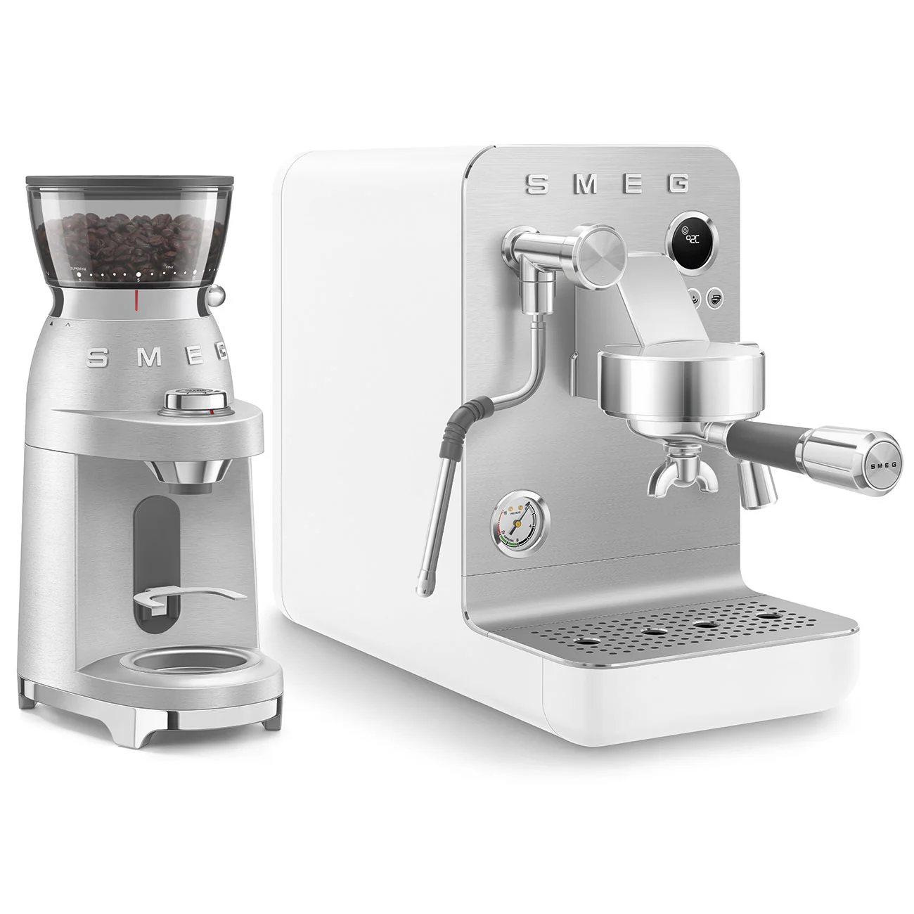SMEG Mini Pro Manual Espresso Coffee Machine (White Matte) - Image 25