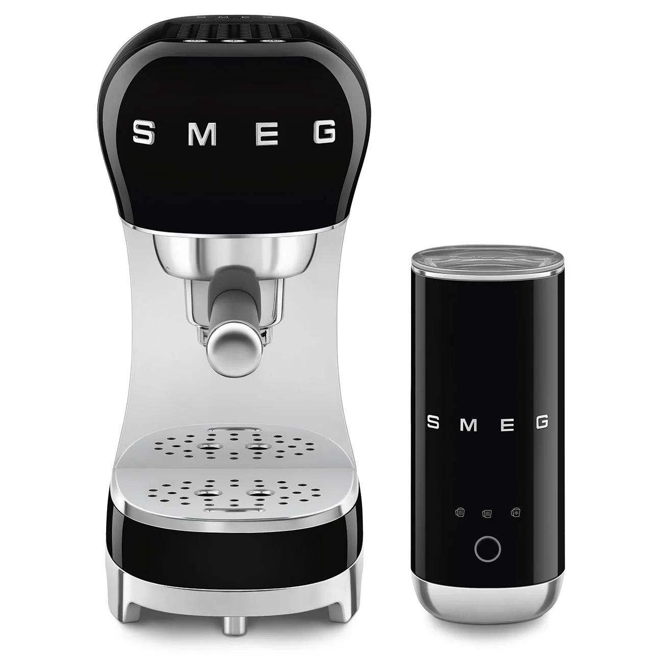 SMEG Barista Bundle - Espresso Machine + Milk Frother (Black)