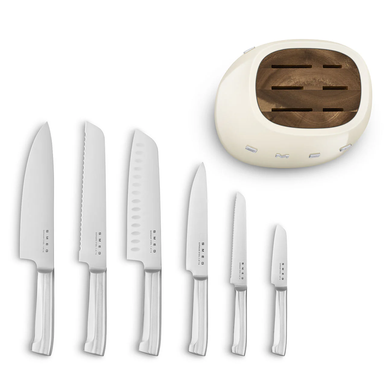 SMEG Knife Block Set with 6 Knives (Pastel Blue) - Image 5