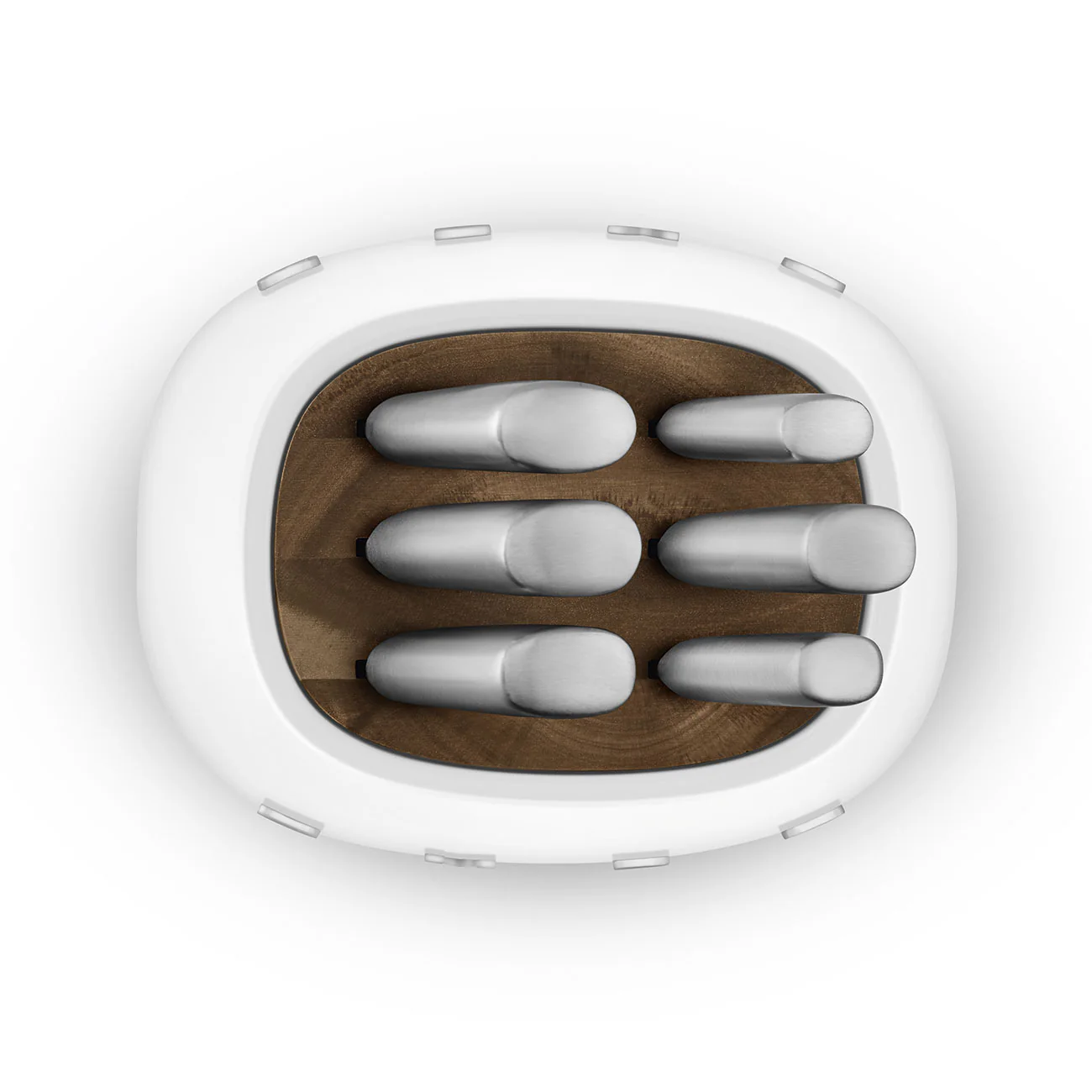 SMEG Knife Block Set with 6 Knives (White) - Image 3
