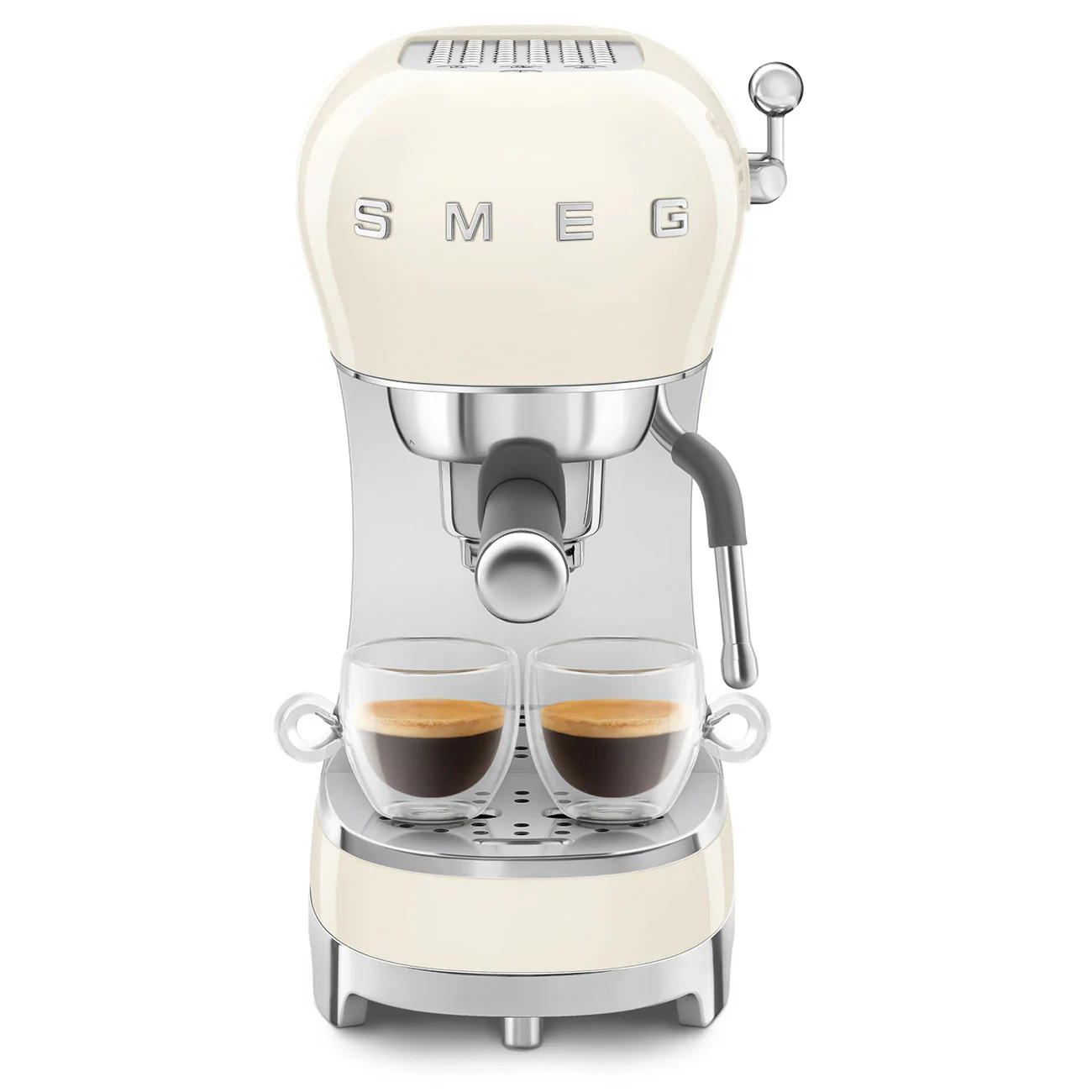 SMEG Manual Espresso Coffee Machine with Milk Frother (Cream) - Image 5