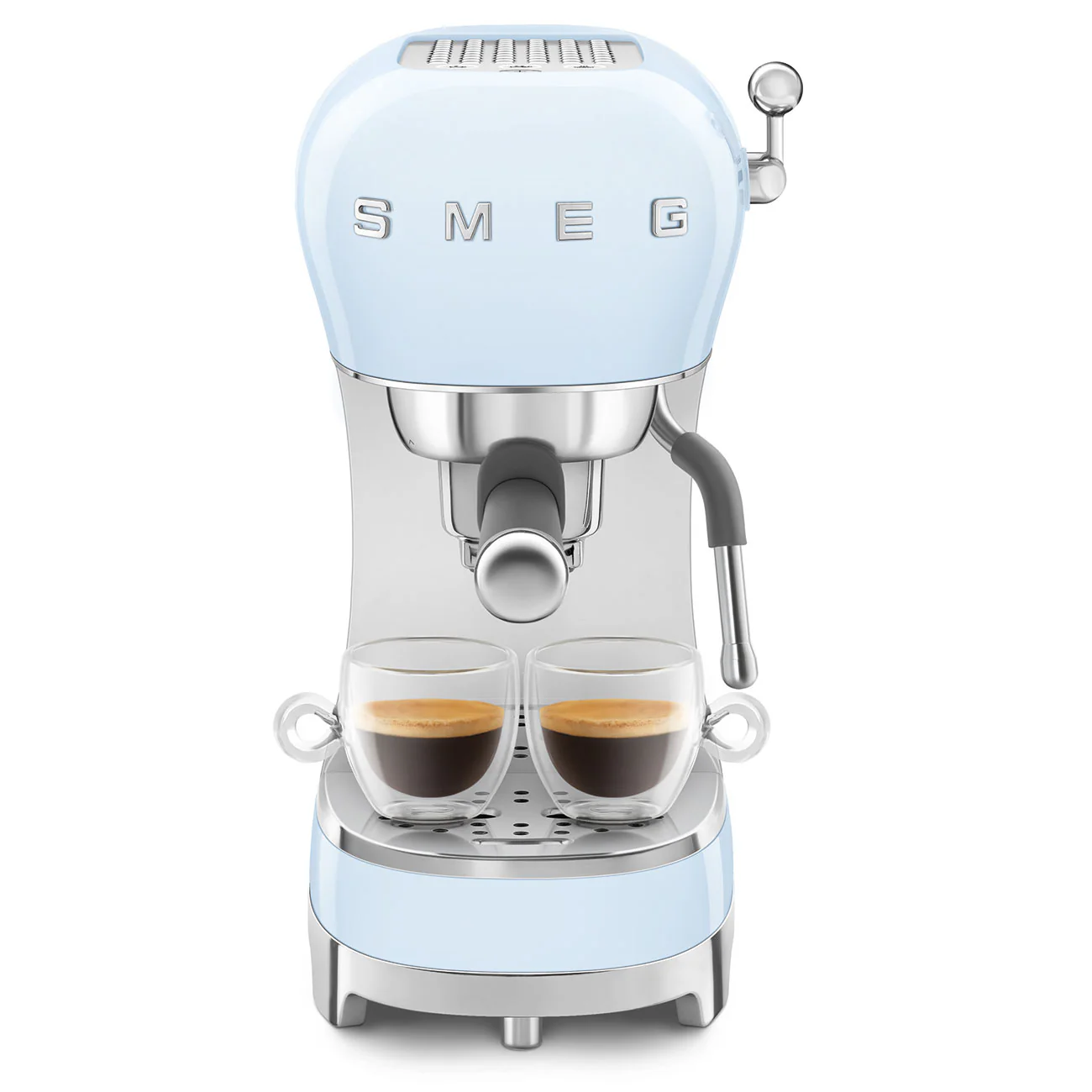 SMEG Manual Espresso Coffee Machine with Milk Frother (Pastel Blue) - Image 5