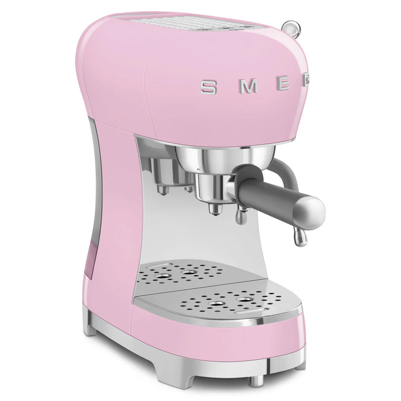 SMEG Manual Espresso Coffee Machine with Milk Frother (Pink) - Image 3