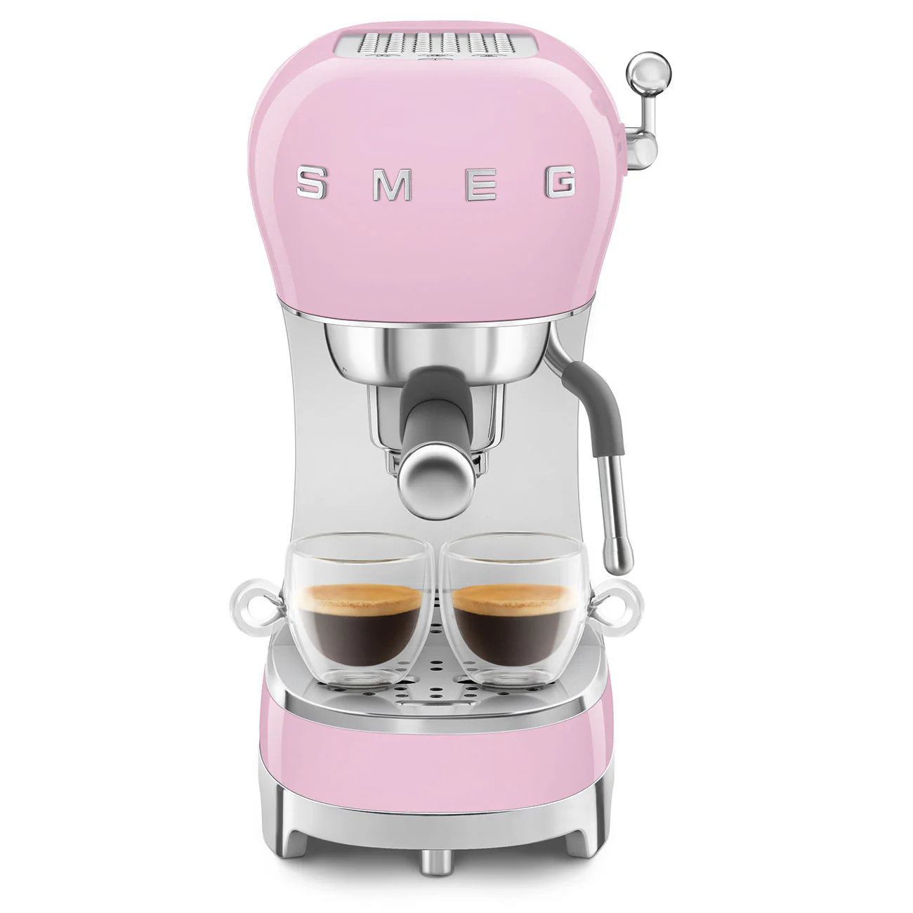 SMEG Manual Espresso Coffee Machine with Milk Frother (Pink) - Image 5