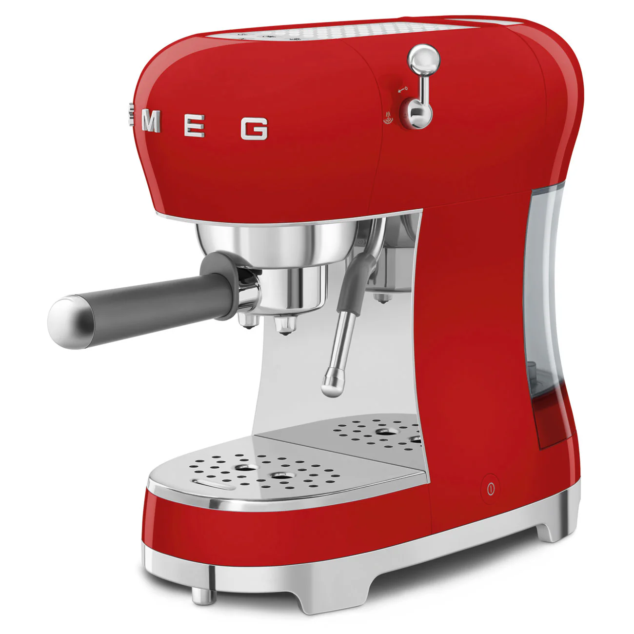 SMEG Manual Espresso Coffee Machine with Milk Frother (Red) - Image 3