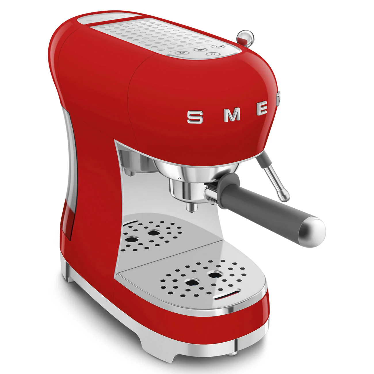 SMEG Manual Espresso Coffee Machine with Milk Frother (Red) - Image 7