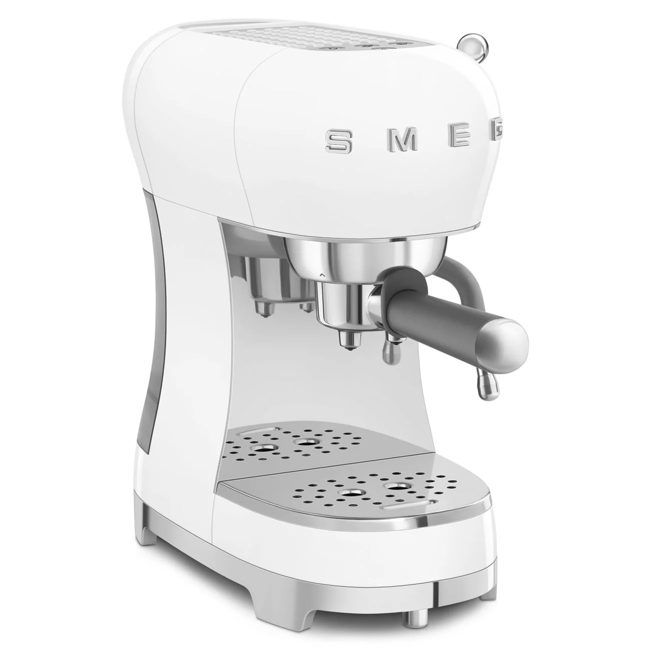 SMEG Manual Espresso Coffee Machine with Milk Frother (White) - Image 3