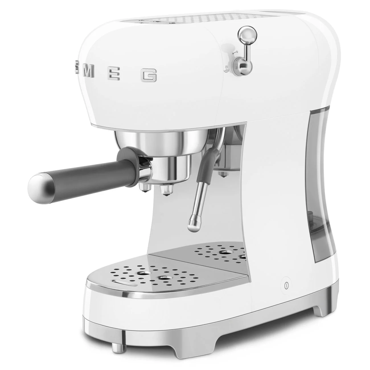 SMEG Manual Espresso Coffee Machine with Milk Frother (White) - Image 4