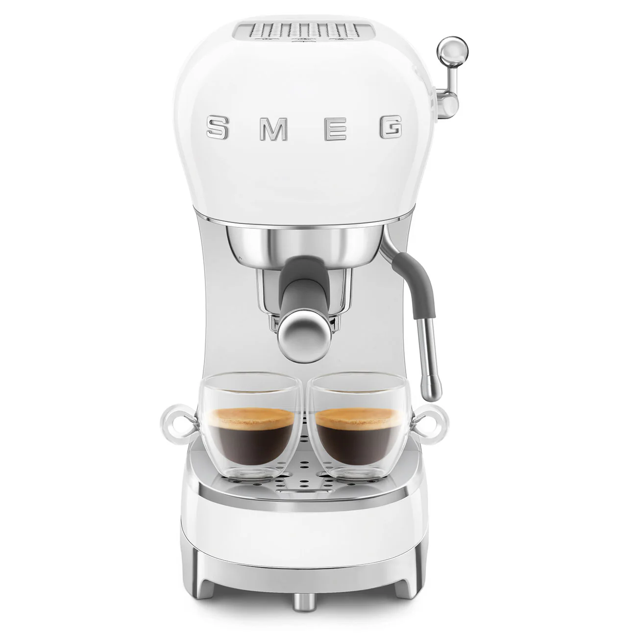 SMEG Manual Espresso Coffee Machine with Milk Frother (White) - Image 5