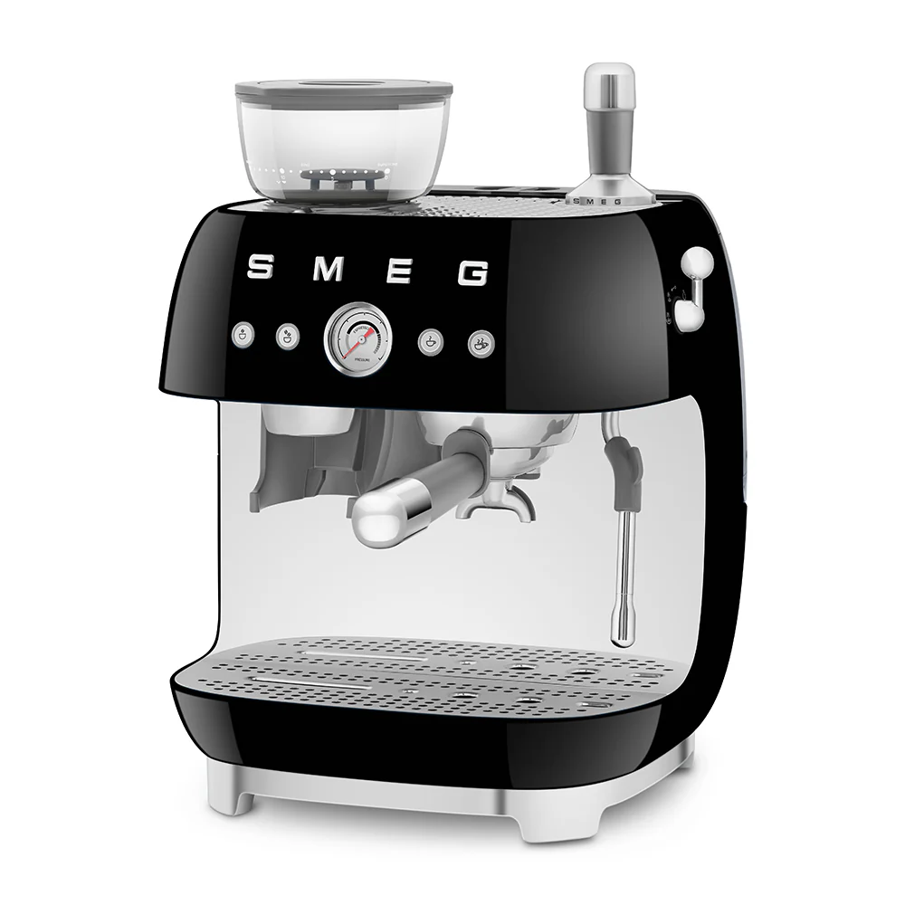 SMEG Manual Espresso Coffee Machine with Grinder (Black) - Image 2