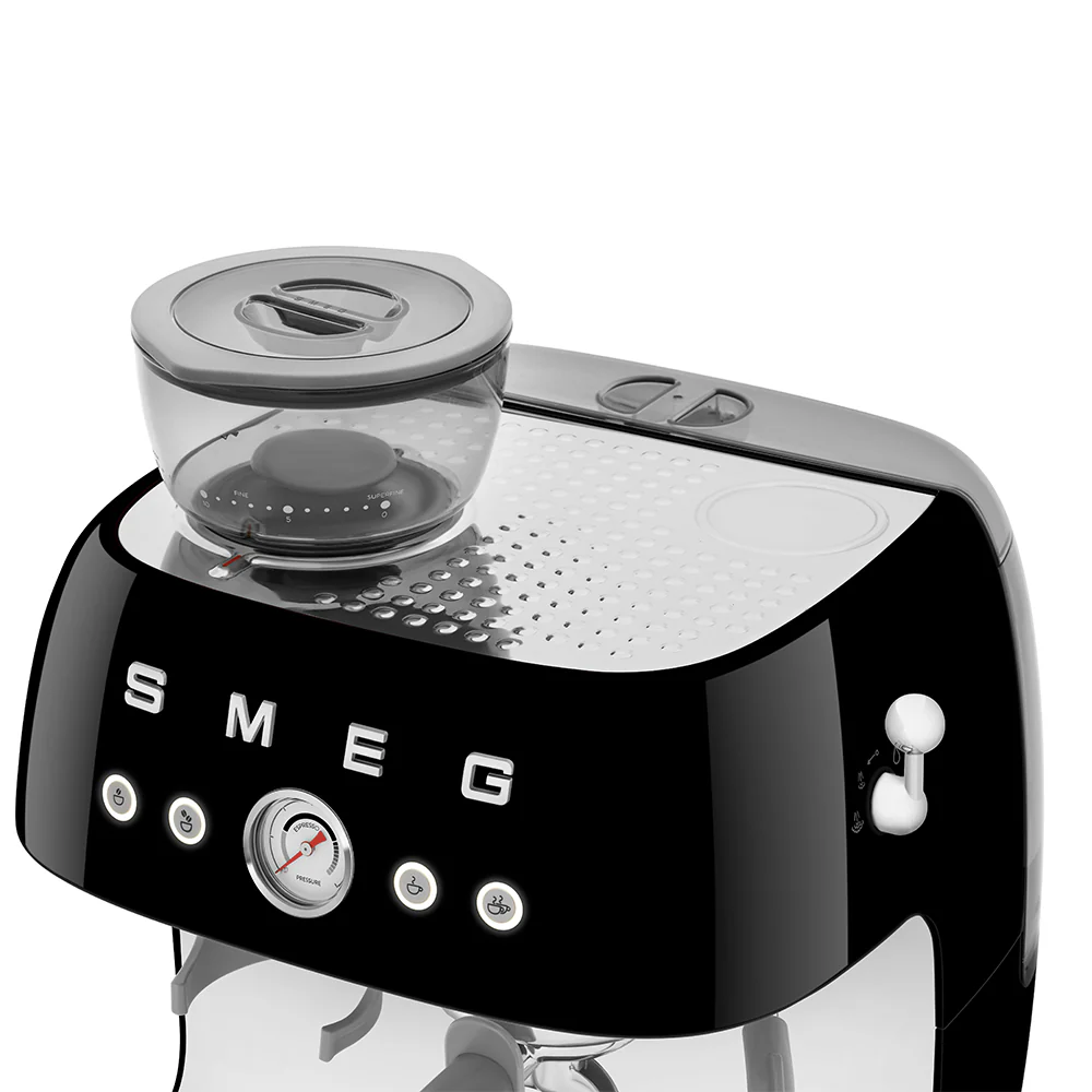 SMEG Manual Espresso Coffee Machine with Grinder (Black) - Image 5