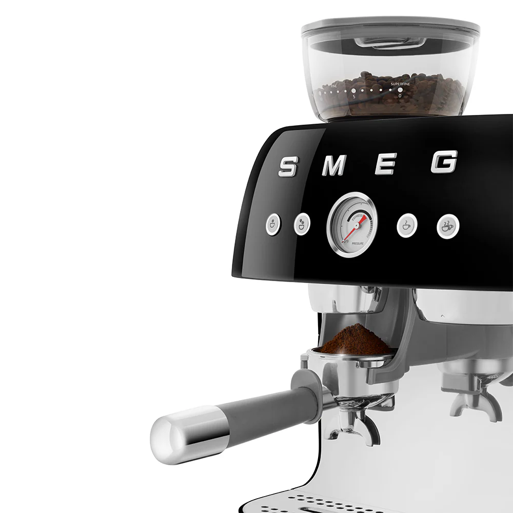 SMEG Manual Espresso Coffee Machine with Grinder (Black) - Image 6