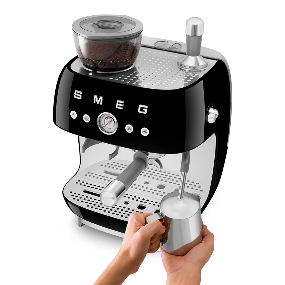 SMEG Manual Espresso Coffee Machine with Grinder (Black) - Image 7