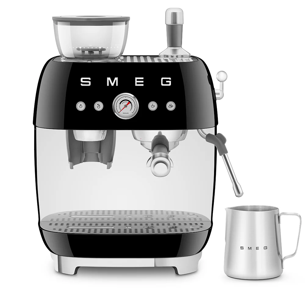 SMEG Manual Espresso Coffee Machine with Grinder (Black) - Image 8