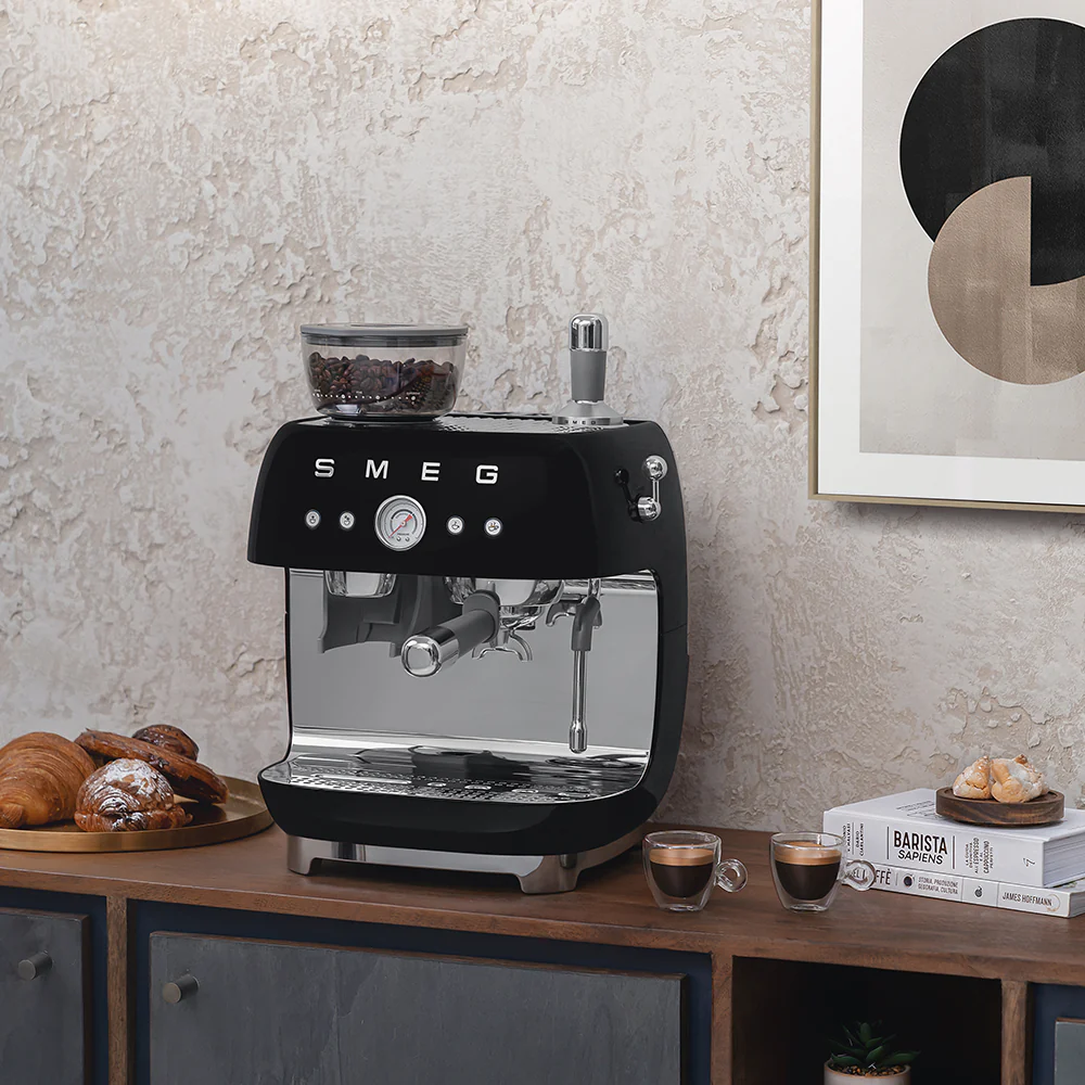 SMEG Manual Espresso Coffee Machine with Grinder (Black) - Image 9