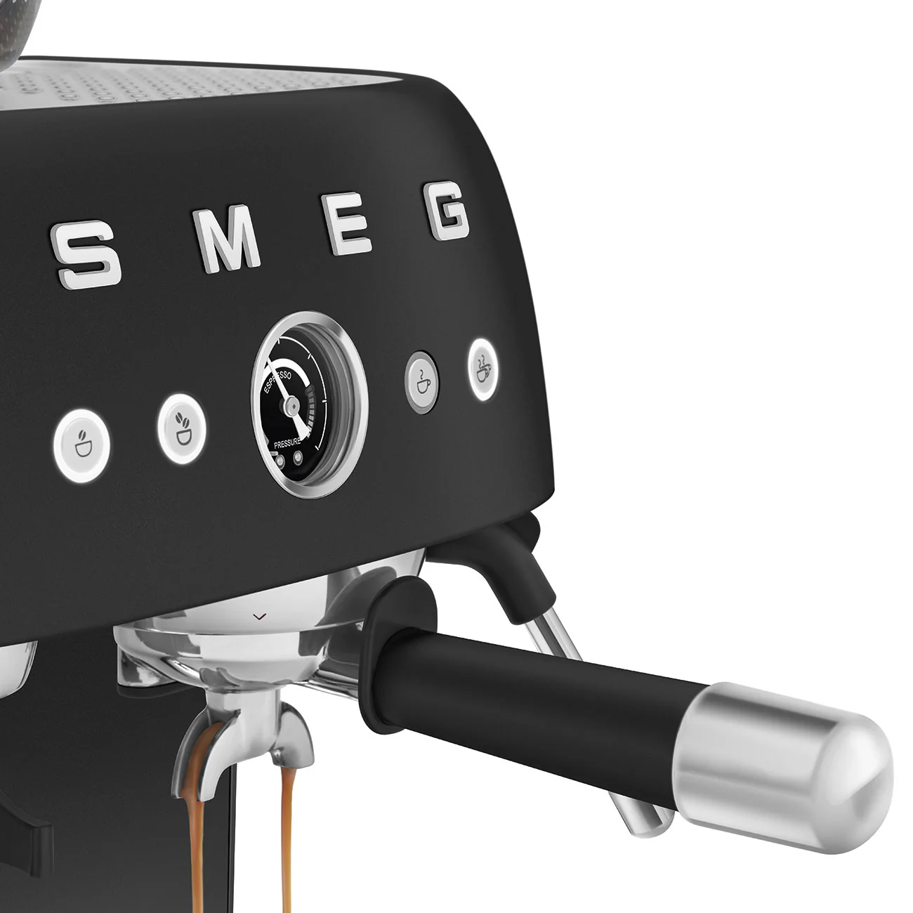 SMEG Manual Espresso Coffee Machine with Grinder (Black Matte) - Image 13