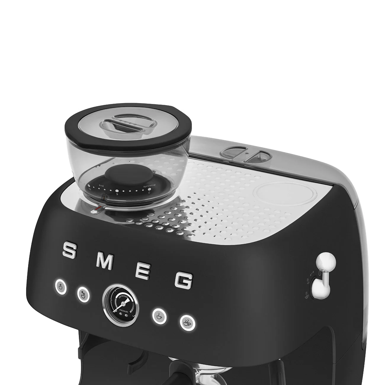 SMEG Manual Espresso Coffee Machine with Grinder (Black Matte) - Image 7