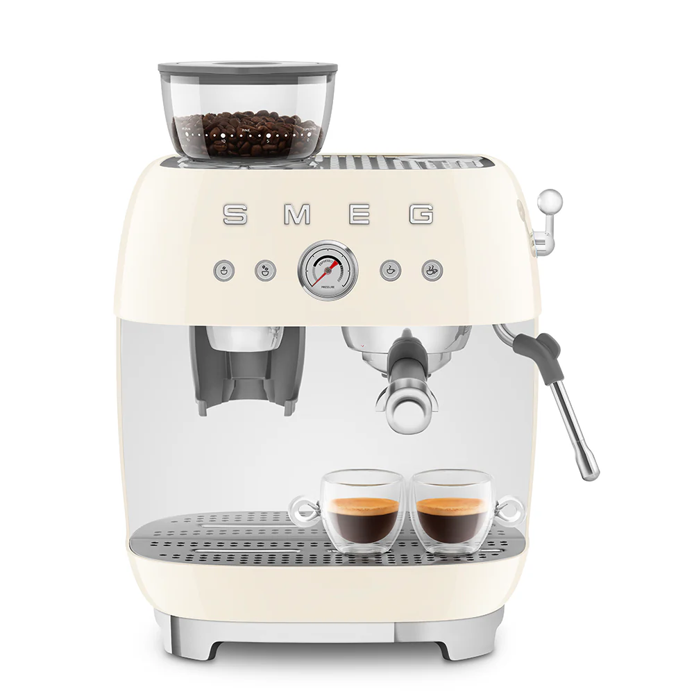 SMEG Manual Espresso Coffee Machine with Grinder (Cream) - Image 11