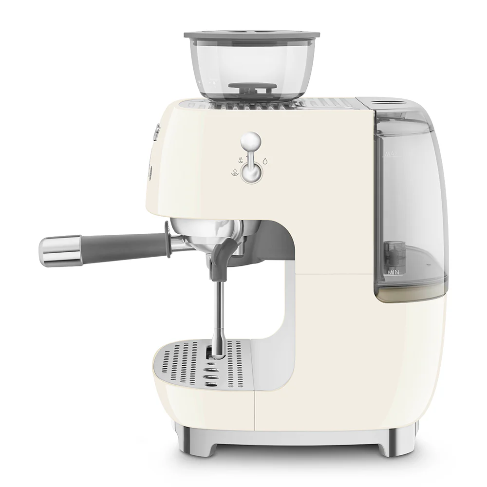 SMEG Manual Espresso Coffee Machine with Grinder (Cream) - Image 4