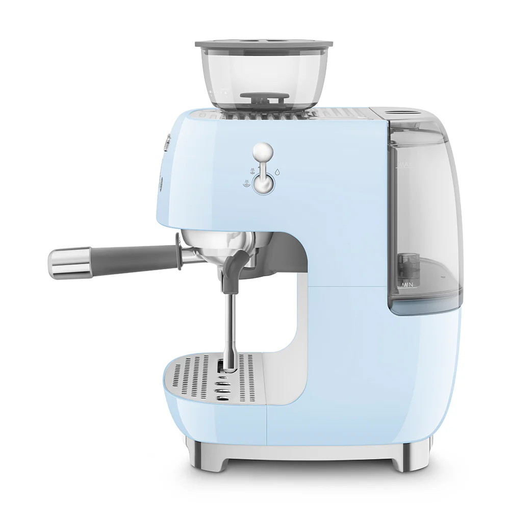 SMEG Manual Espresso Coffee Machine with Grinder (Pastel Blue) - Image 4