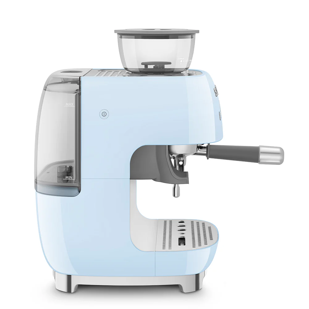 SMEG Manual Espresso Coffee Machine with Grinder (Pastel Blue) - Image 5