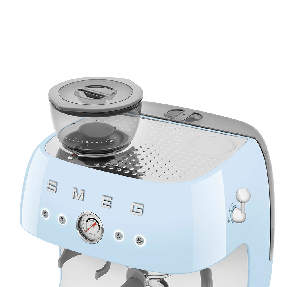 SMEG Manual Espresso Coffee Machine with Grinder (Pastel Blue) - Image 7