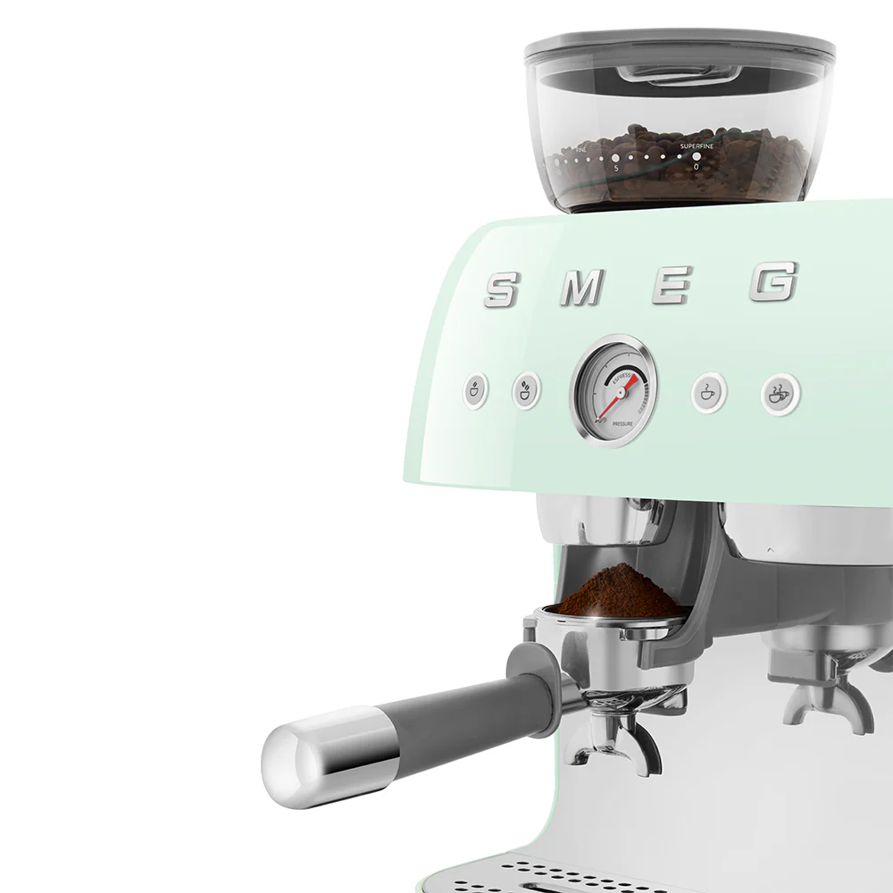 SMEG Manual Espresso Coffee Machine with Grinder (Pastel Green) - Image 8