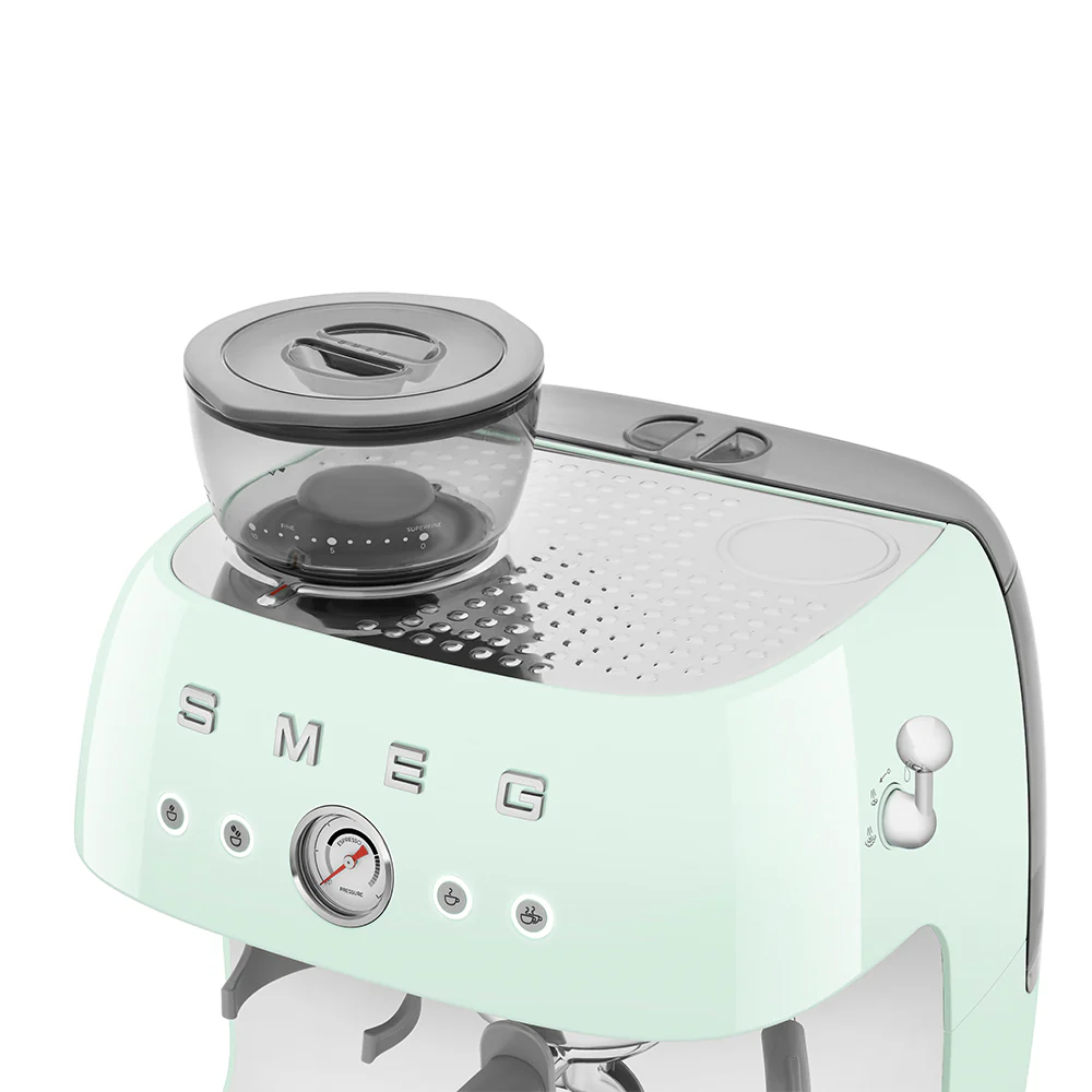 SMEG Manual Espresso Coffee Machine with Grinder (Pastel Green) - Image 9