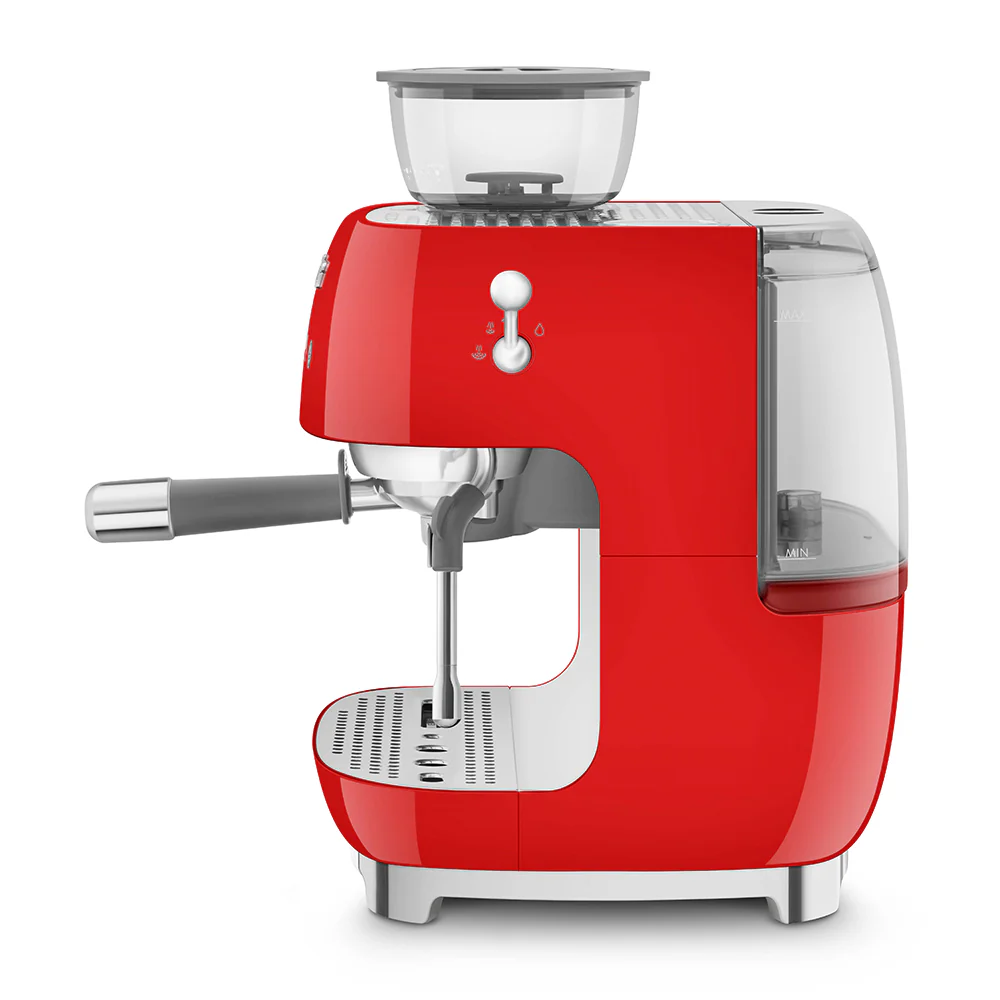 SMEG Manual Espresso Coffee Machine with Grinder (Red) - Image 5