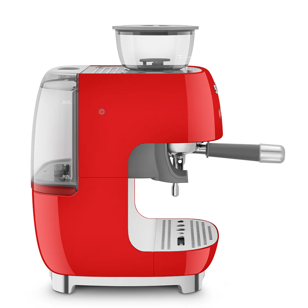 SMEG Manual Espresso Coffee Machine with Grinder (Red) - Image 6