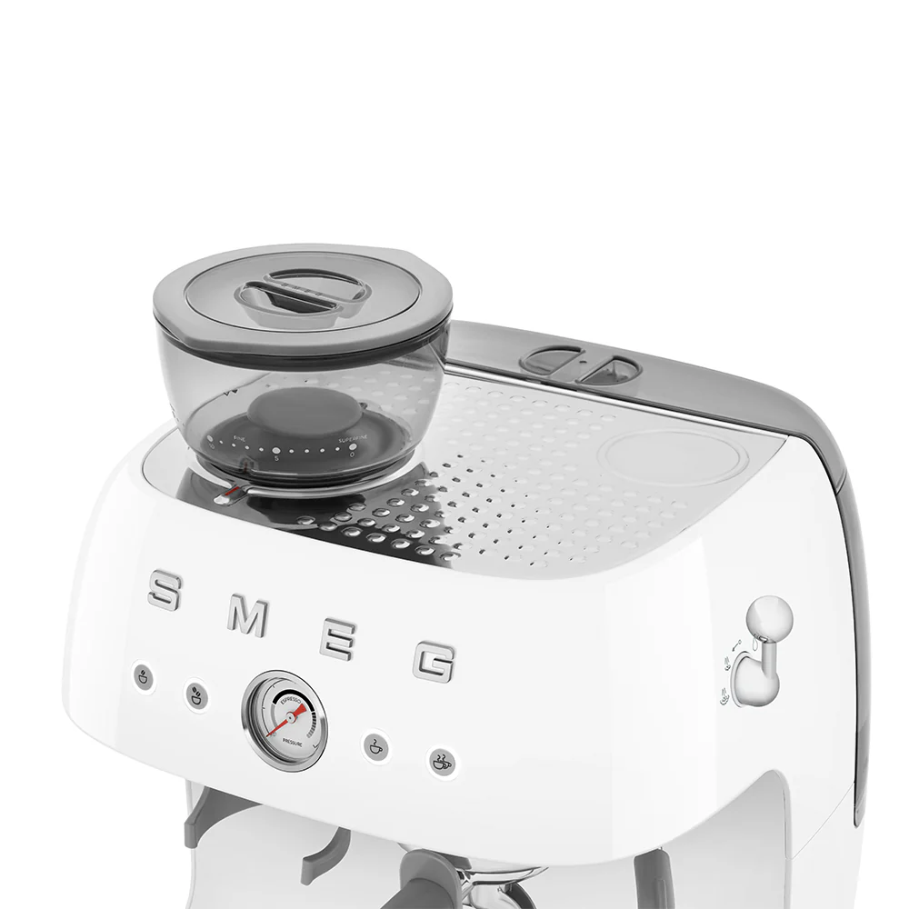 SMEG Manual Espresso Coffee Machine with Grinder (White) - Image 10