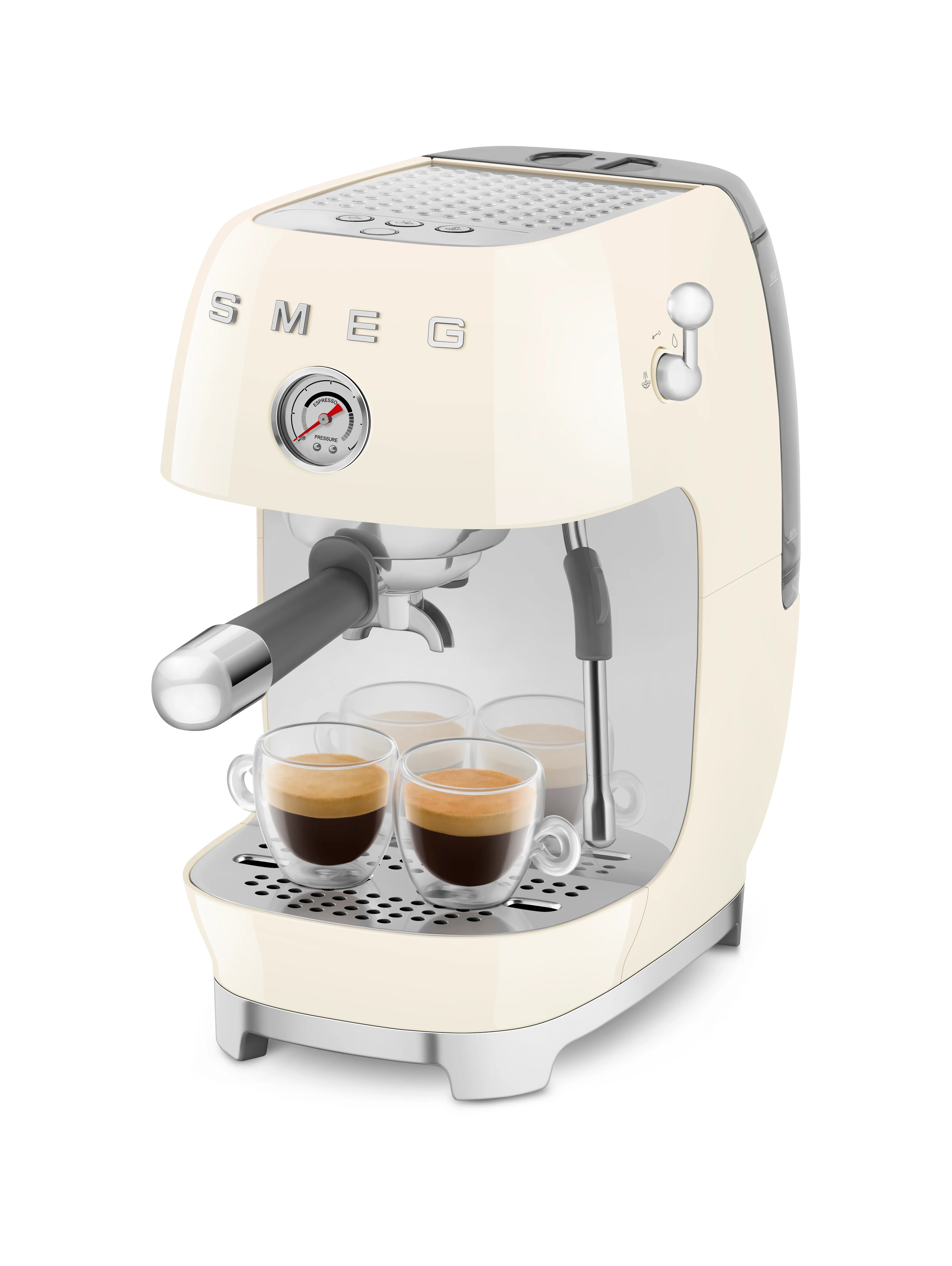 SMEG Manual Espresso Coffee Machine with Cold Brew (Cream) - Image 5