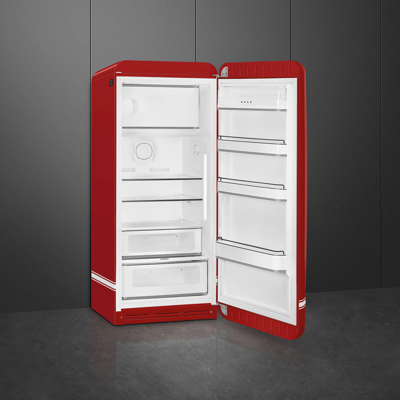 Porsche x SMEG FAB28 Retro Refrigerator Right Hinge 917 Salzburg Limited Edition (Red) - Image 5