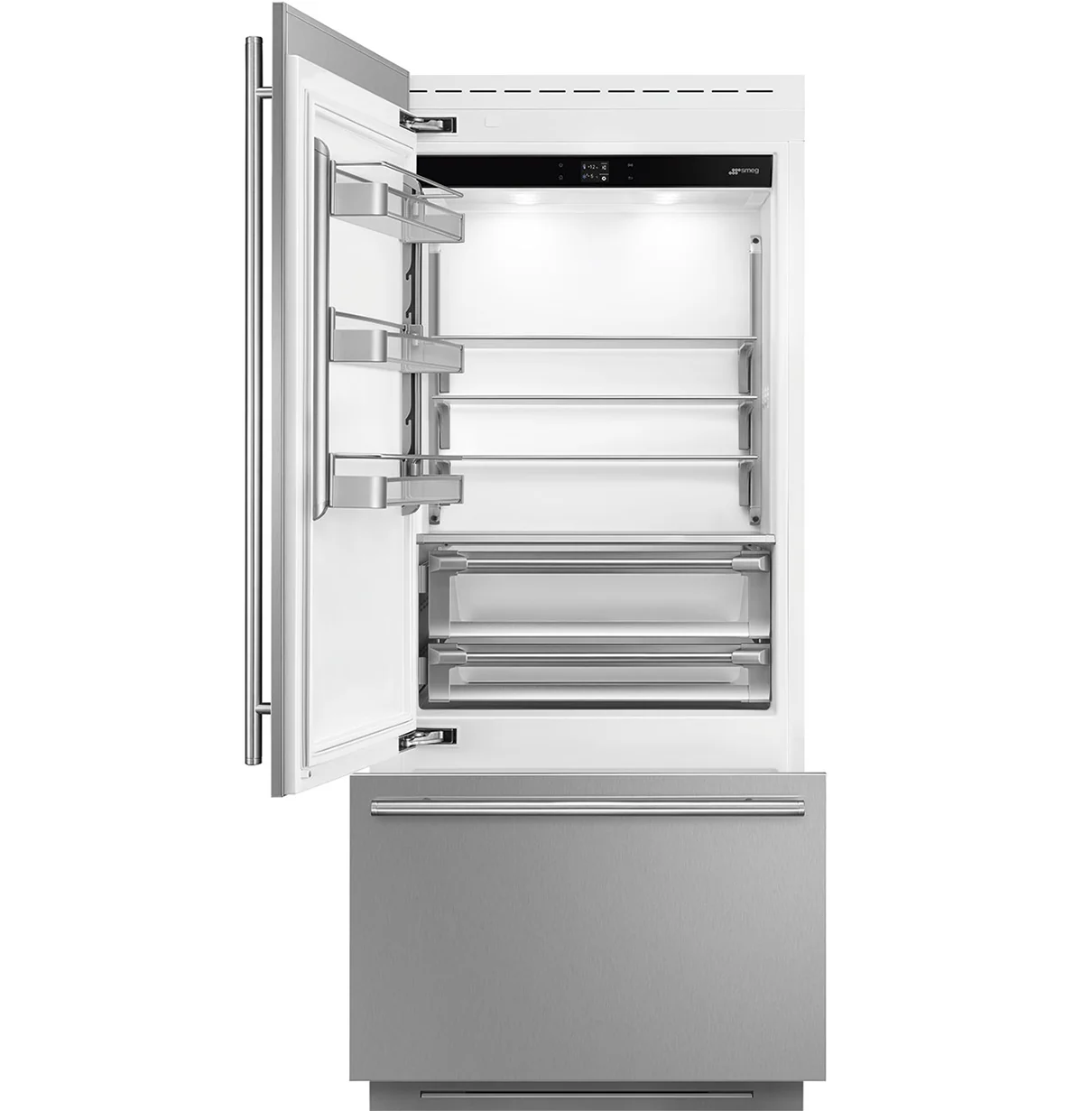 SMEG 36" Built In Fridge with Convertible Freezer Left Hinge (Stainless Steel) - Image 2