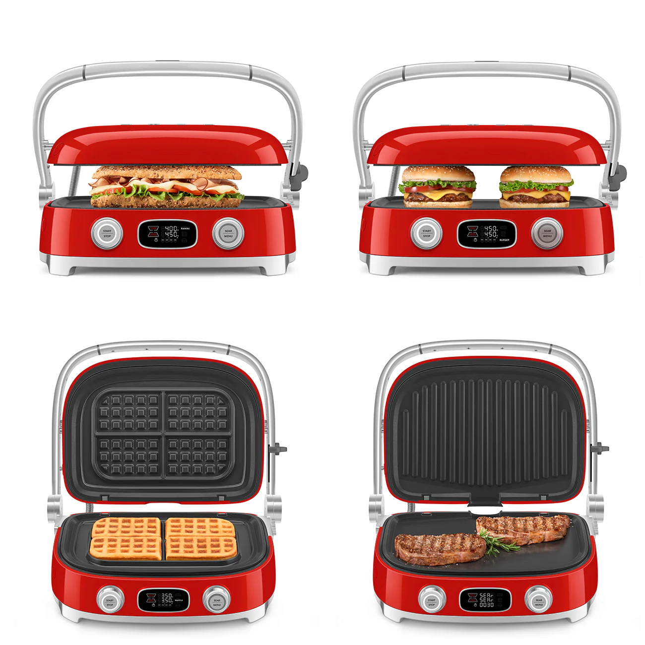 SMEG Multi Use Grill (Red) - Image 4