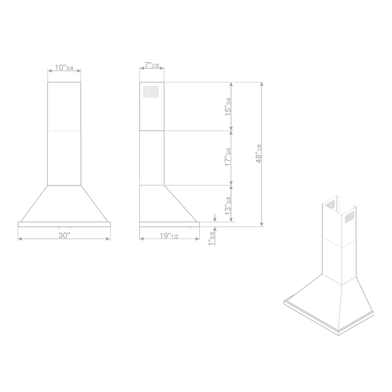 SMEG Portofino 30" Wall Hood (Anthracite) - Image 3