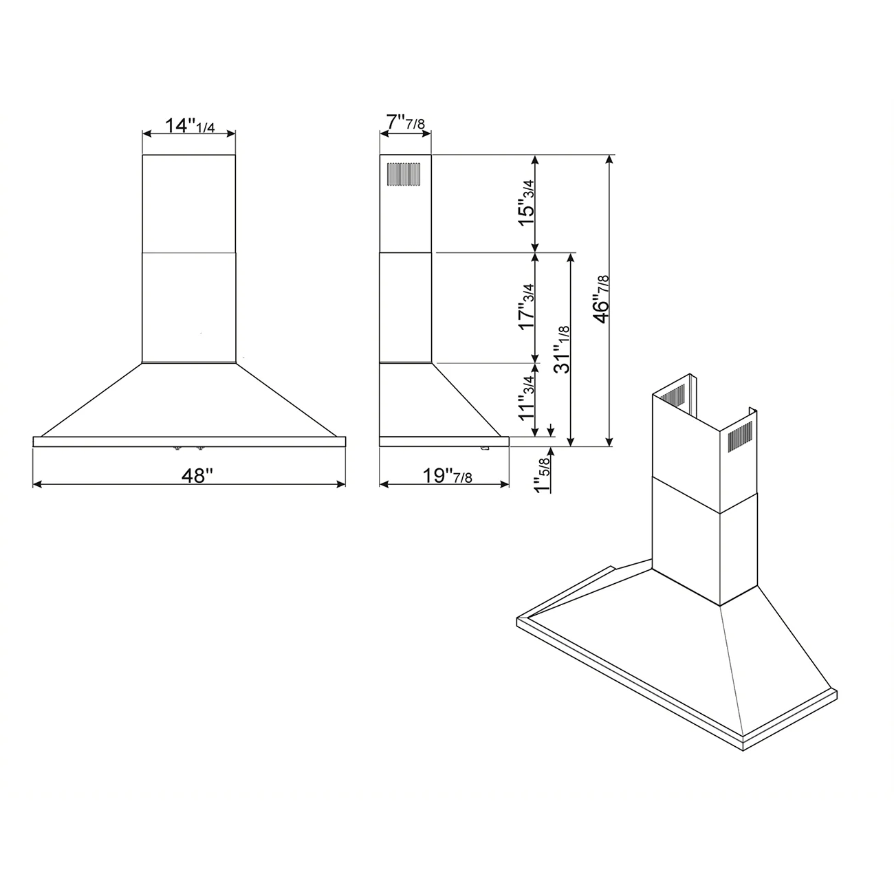 SMEG Portofino 48" Wall Hood (Stainless Steel) - Image 3