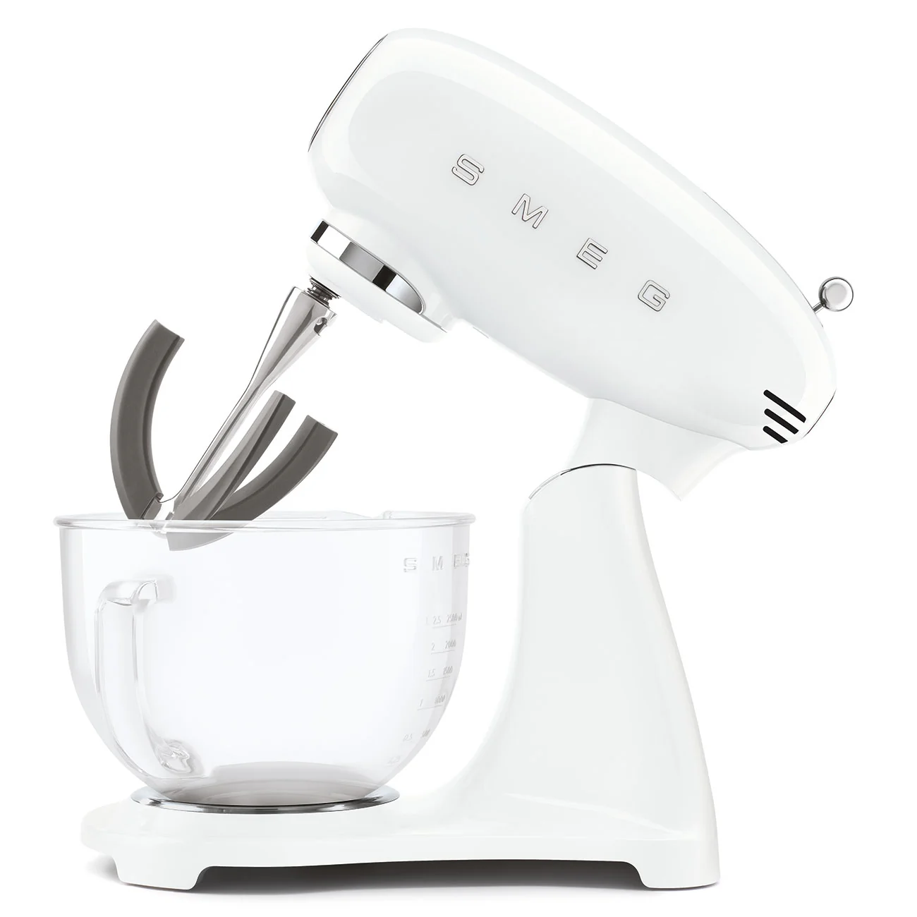 Tilting Stand Mixer - White with Glass Bowl - Image 3